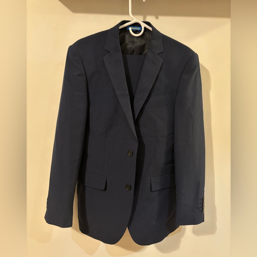 Club Monaco Retro Slim Fit Suit - Navy Blue - Size 38R